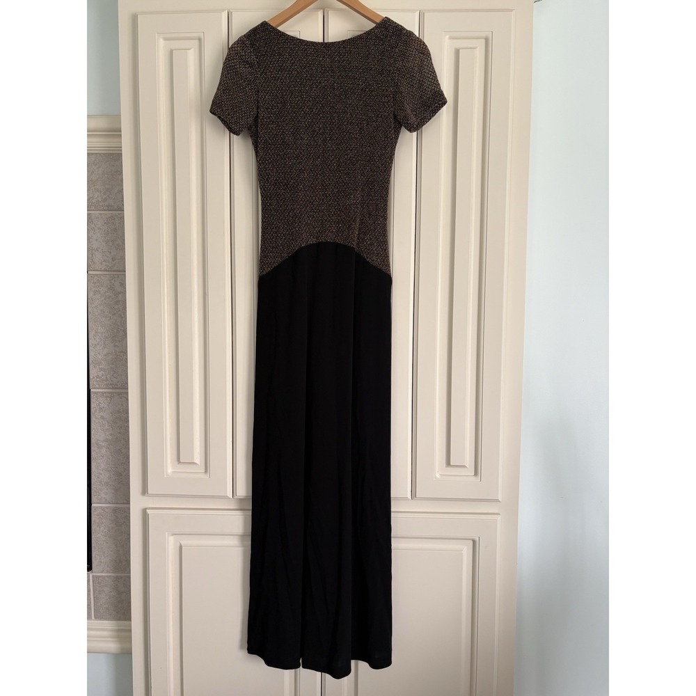 Vintage‎ Andrea Polizzi for Rex Lester Gray/shimmer Long Dress low Back Size 4